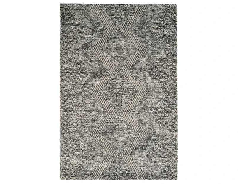 Handmade Designer Modern Wool Rug - Newcastle 6202 - Charcoal