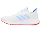 Adidas Kids' Grade-School Duramo 9 Running Sports Shoes - White/Glow Blue/Active Red