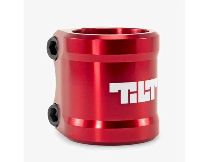 Tilt Arc Double Scooter Clamp 2-Bolt for 34.9mm Oversize Bars - Red - Red