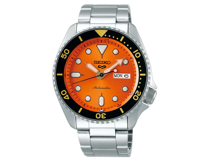 Seiko Men's 42.5mm 5 Sports SRPD59K Stainless Steel Watch - Orange/Black/Silver