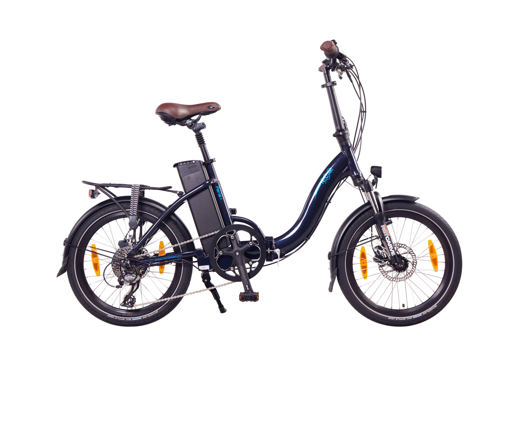 NCM Paris+ Folding E-Bike, 250W, 36V 19Ah 684Wh Battery, Size 20" - Dark Blue