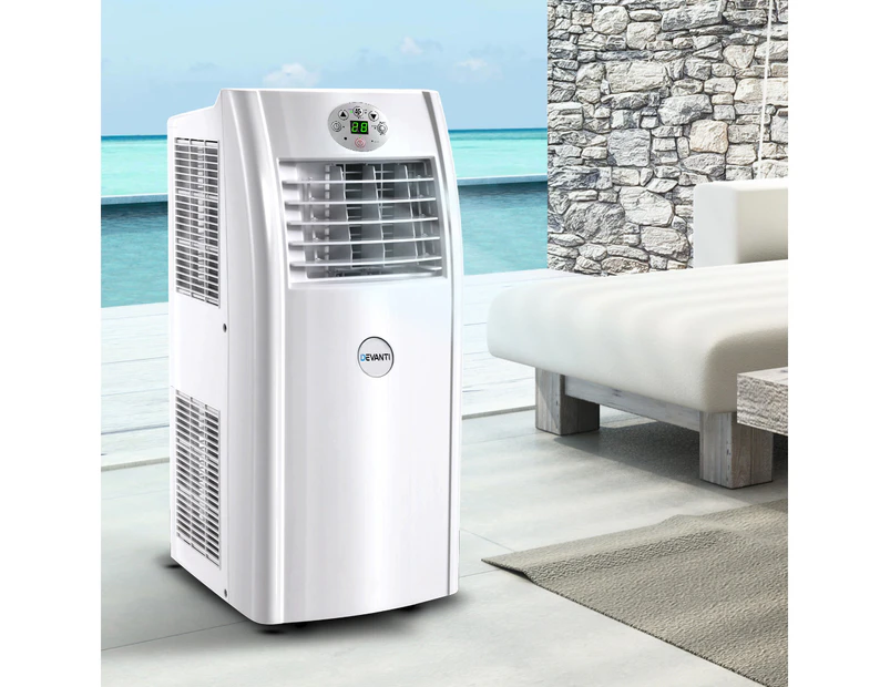 Devanti 18000BTU Portable Air Conditioner Mobile Fan Cooler Dehumidifier 4-In-1 Remote Control RC Swing 24 Hour Timer Cooling 2 Speed Fans