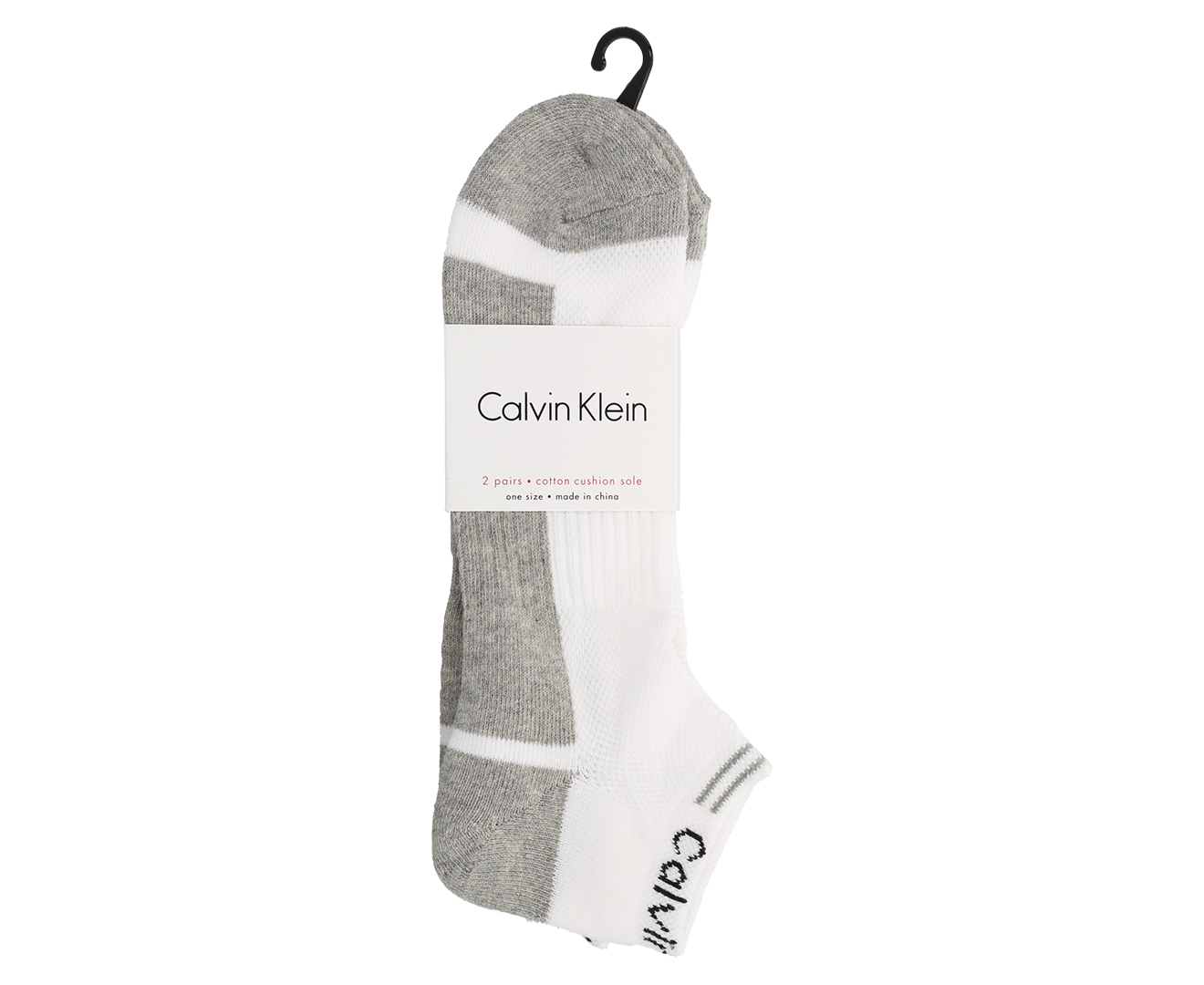 Calvin Klein Men's Cushion Sole Stripe Liner Sock 2-Pack - White/Oxford ...