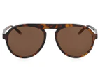Calvin Klein Aviator-Style Sunglasses - Tortoise/Amber/Dark Brown