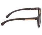 Calvin Klein Jeans Oval Engraved Sunglasses - Espresso/Brown