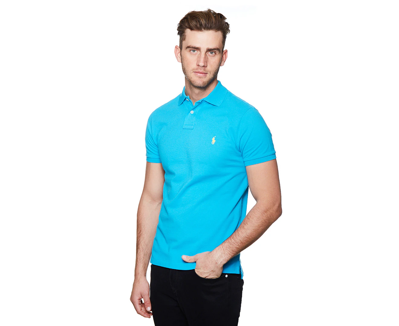 Polo Ralph Lauren Men's Mesh Custom Slim Fit Polo Shirt - Blue