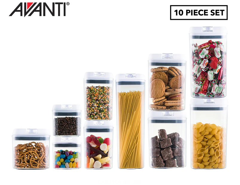Avanti 10-Piece Flip-Top Storage Container Set - Clear