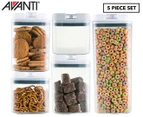 Avanti 5-Piece Flip-Top Storage Container Set - Clear
