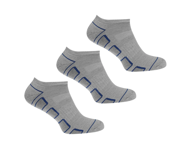 Claremont Men 3 Pack Fitness Socks - Grey/Blue