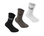 Everlast Men 3 Pack Crew Socks - Black/Grey/White