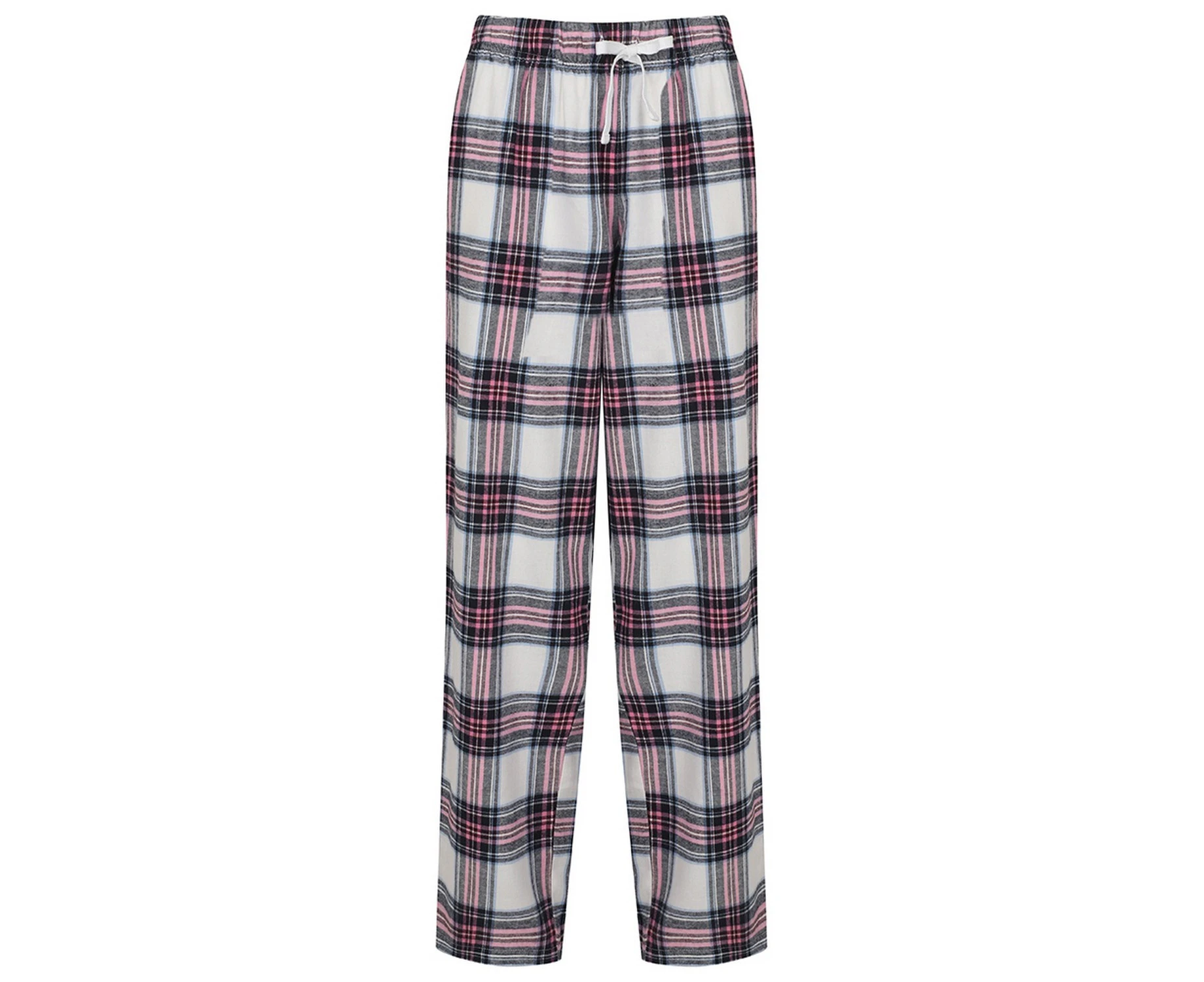 SF Womens Tartan Lounge Pants (White/Pink) - PC3383