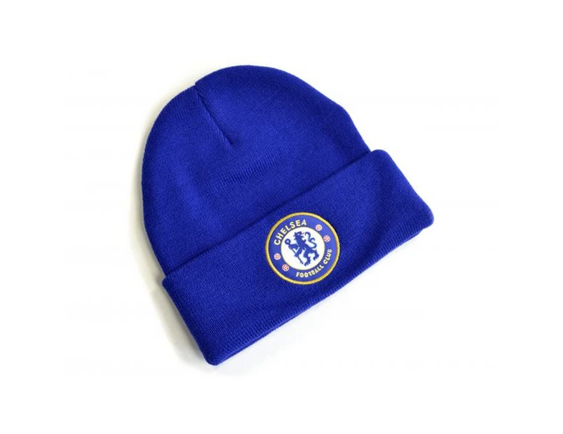 Chelsea FC Knitted Crest Turn Up Hat (Royal Blue) - BS1708