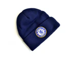 Chelsea FC Knitted Crest Turn Up Hat (Navy Blue) - BS1708