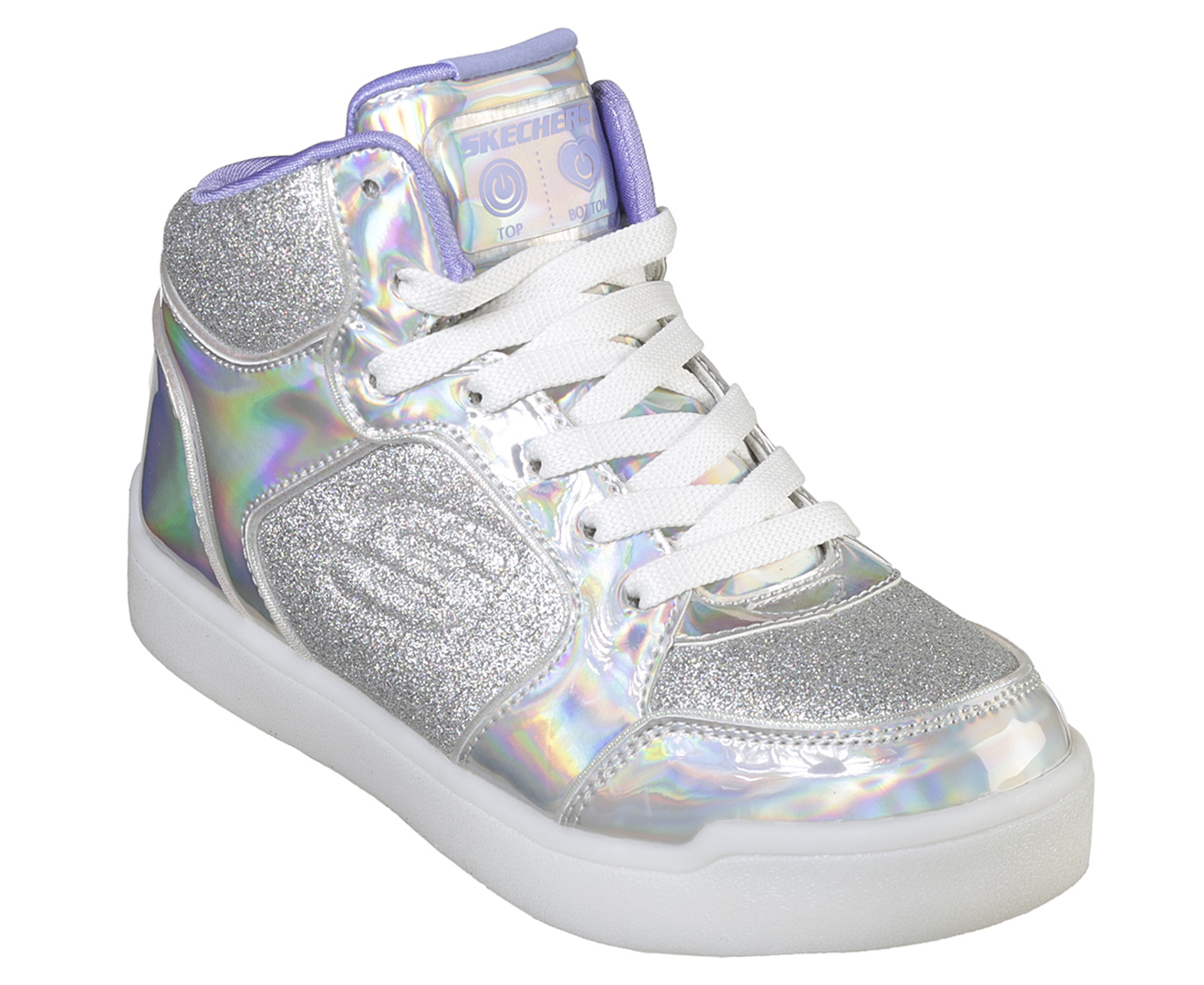 Skechers Girls' Energy Lights Ultra Glitzy Glow Shoe - Silver | Catch ...