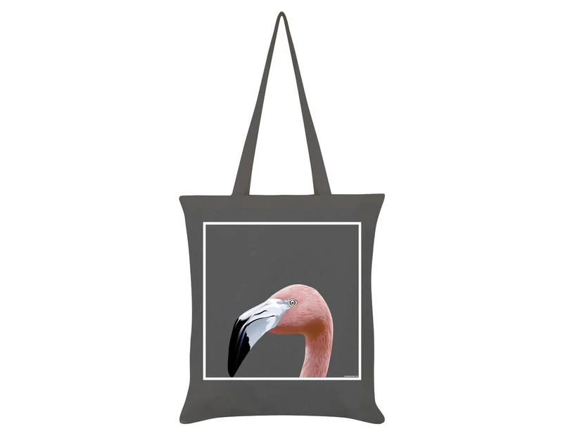 Inquisitive Creatures Flamingo Tote Bag (Grey) - GR1497