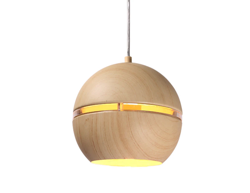 Creative Modern Pendant Light Sphere Light Belt Wood Paint Oak E27