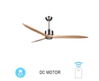 Darwin 65'' Modern DC Motor Ceiling Fan 3 Natural Wood Blades 6 Speeds Remote Control