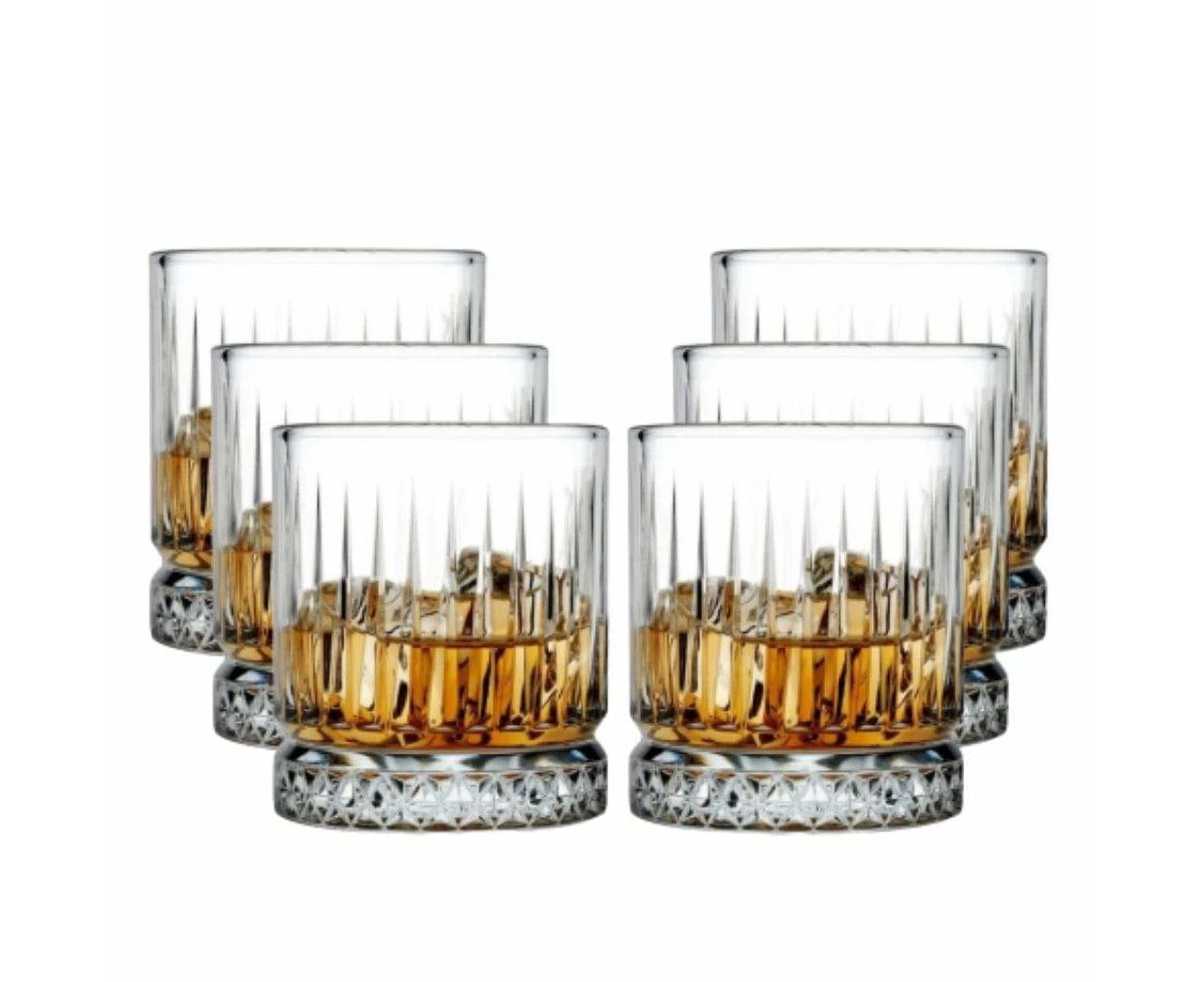 Pasabahce Elysia Whisky Tumbler Crystal Scotch Glasses 355 ml - 6 pack