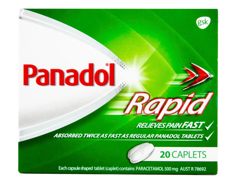 Panadol Rapid Paracetamol 500mg Pain Relief Tablets 20 Pack
