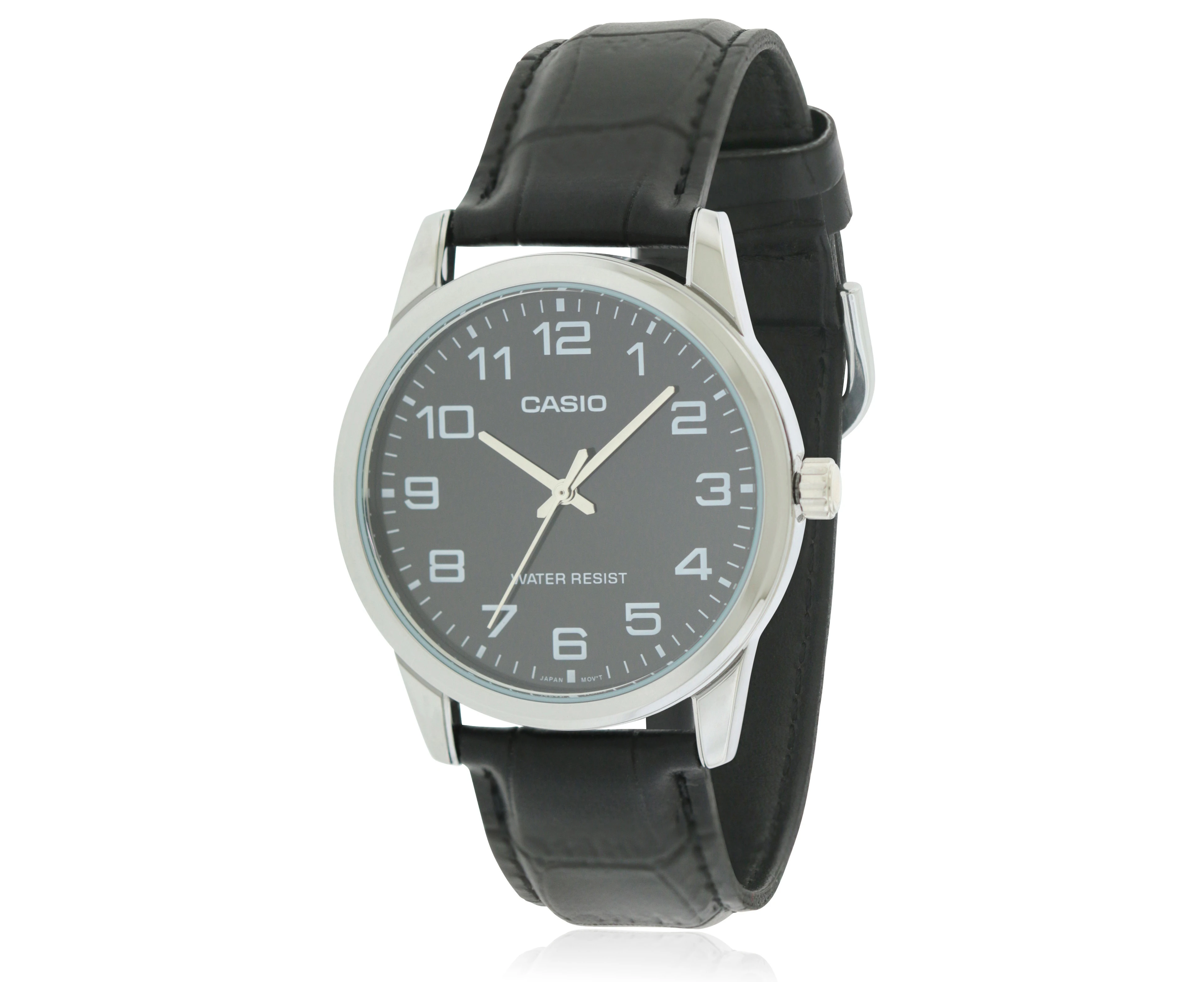 Casio Classic Analog Black Leather Watch MTP-V001L-1B