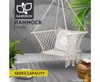 Gardeon Camping Hammock Chair Patio Swing Hammocks Portable Cotton Rope Cream