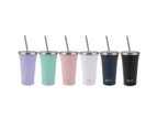Oasis Stainless Steel Double Wall Insulated Smoothie Tumbler with Straw 475ml Spearmint