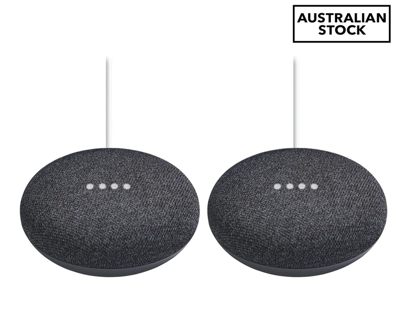 Google Home Mini Smart Speaker Twin Pack - Charcoal