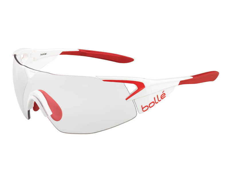 Bollé 5th Element Pro Cycling Sunglasses - Matte White/Red/Clear Grey