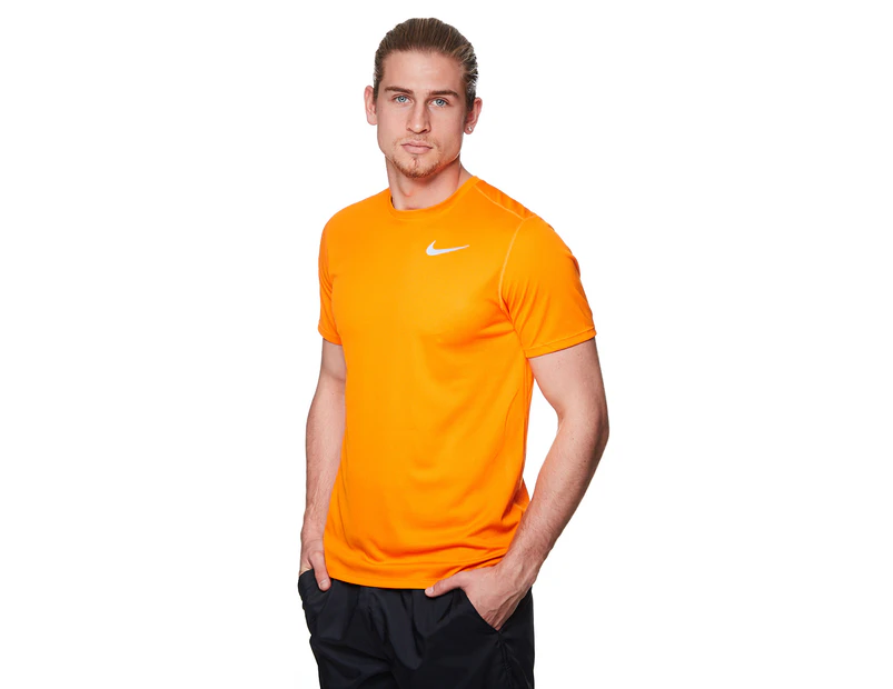 Nike Men's Dri-Fit Breathe Running Tee / T-Shirt / Tshirt - Orange