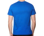 Nike Men's Swoosh Bumper Sticker Tee / T-Shirt / Tshirt - Blue