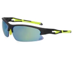 Euro Optics Timer Sports Racing Sunglasses - Black/Green/Yellow Mirror