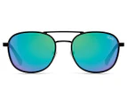 Quay Australia Unisex Apollo Sunglasses - Black/Blue Green Mirror