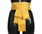 Dolce & Gabbana Yellow Silk Wide Waist Ribbon Belt Yellow BEL80119