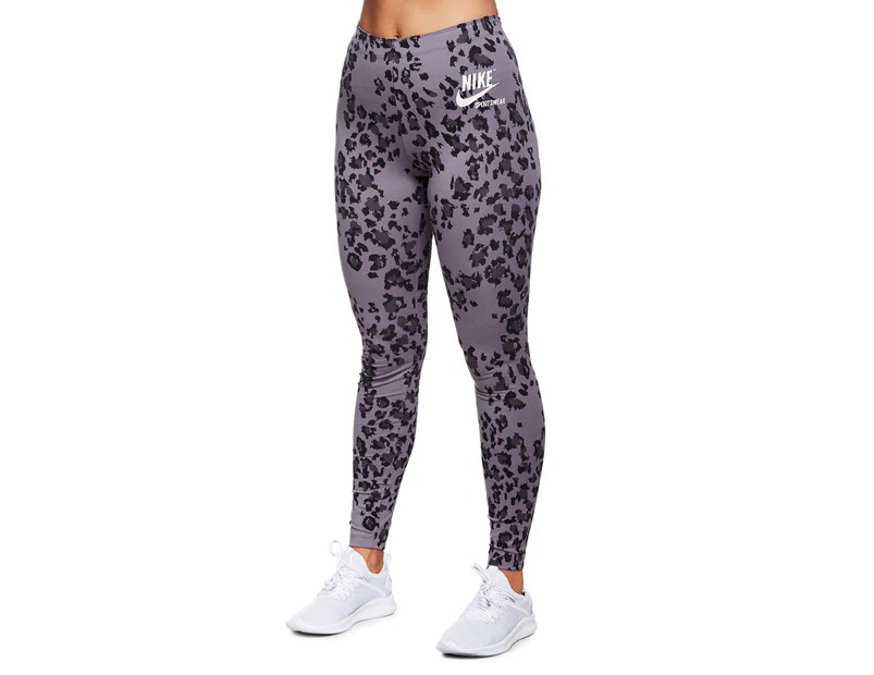 Nike Women's NSW Leopard Tights / Leggings - Grey