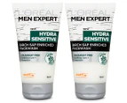 2 x L'Oréal Men Expert Hydra Sensitive Face Wash 150mL