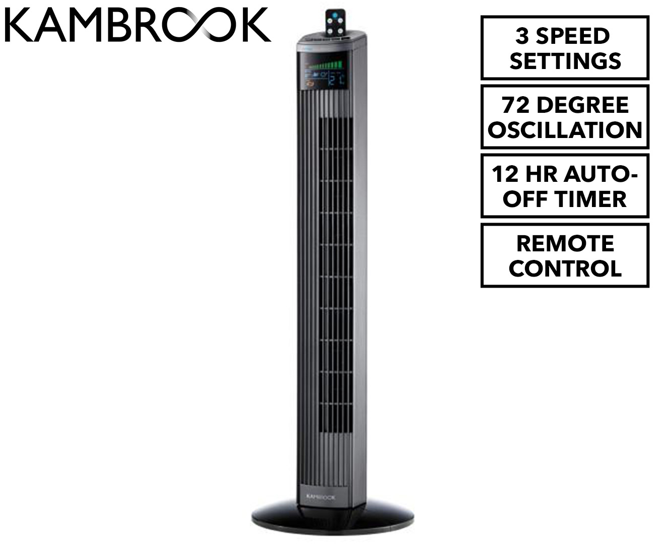 Kambrook 90cm Arctic LED Display Tower Fan w/ Remote | Catch.com.au