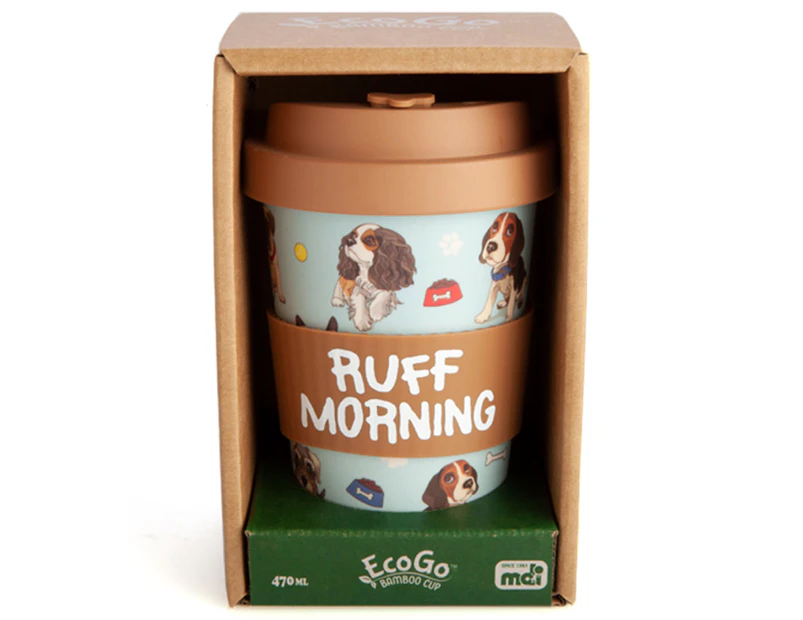 EcoGo 470mL Dogs Bamboo Travel Cup - Brown/Blue