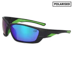 Euro Optics Stella Wraparound Polarised Sunglasses - Black/Green/Blue