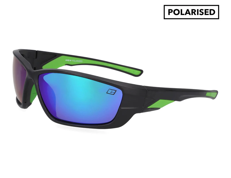 Euro Optics Stella Wraparound Polarised Sunglasses - Black/Green/Blue