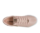 Bristol Vybe Womens Zip Up Lifestyle Sneaker Metallic Accents Spendless - Pink