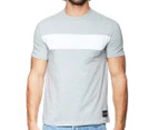 Calvin Klein Jeans Men's Stripe Colour Block Tee / T-Shirt / Tshirt - Medium Charcoal Heather