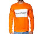 Calvin Klein Jeans Men's Institutional Box Logo Sweater - Orange Tiger