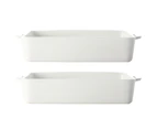 2PK Casa Domani Casual White Evolve 32 x 22cm Rectangle Baker Porcelain Dish