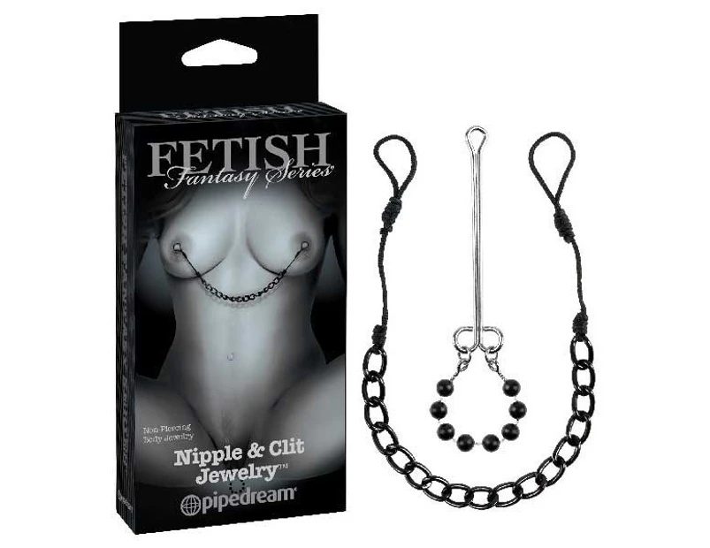 Fetish Fantasy Series Limited Edition Nipple & Clit Jewelry - Black Non-Piercing Body Jewelry - 2 Piece Set