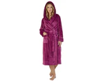 Slenderella HC2346 Luxury Fleece Dressing Gown - Damson