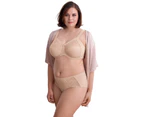 Felina 235217 Melody Comfort Embroidered Non-Padded Underwired Full Cup Bra - Blush Beige