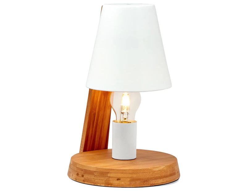 New Oriental Natural Table Lamp w/ Metal Shade - White/Gold