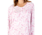 Slenderella ND4116 Jersey Floral Cotton Nightdress - Pink