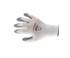 White Knight Foam-Nitrile Gloves Medium Pair Safety Nylone Breathable Light