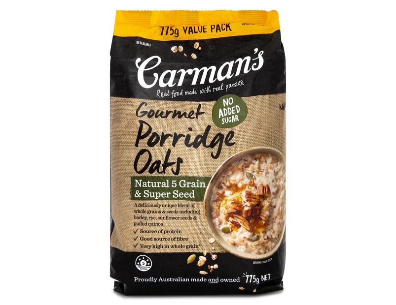 Carman's Gourmet Porridge Oats Natural 5 Grain & Super Seed 775g